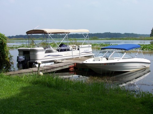 New Full Bimini Top, Side Curtins Also, Just Not In The Photos...And The Ski Boat. 
